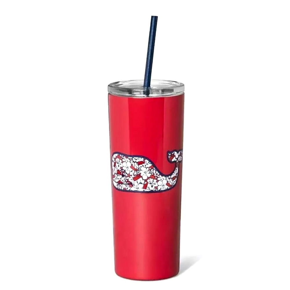 VINEYARD VINES Target Red Hibiscus Whale Tumbler - Picture 1 of 1